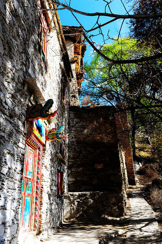 hiking, local, tibetan, village