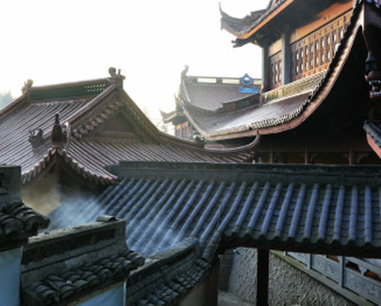 ancient temple meditation, shanghai